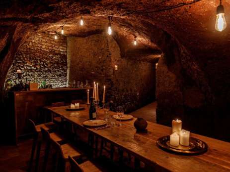 Candlelight wine tasting in Ancient roman cave